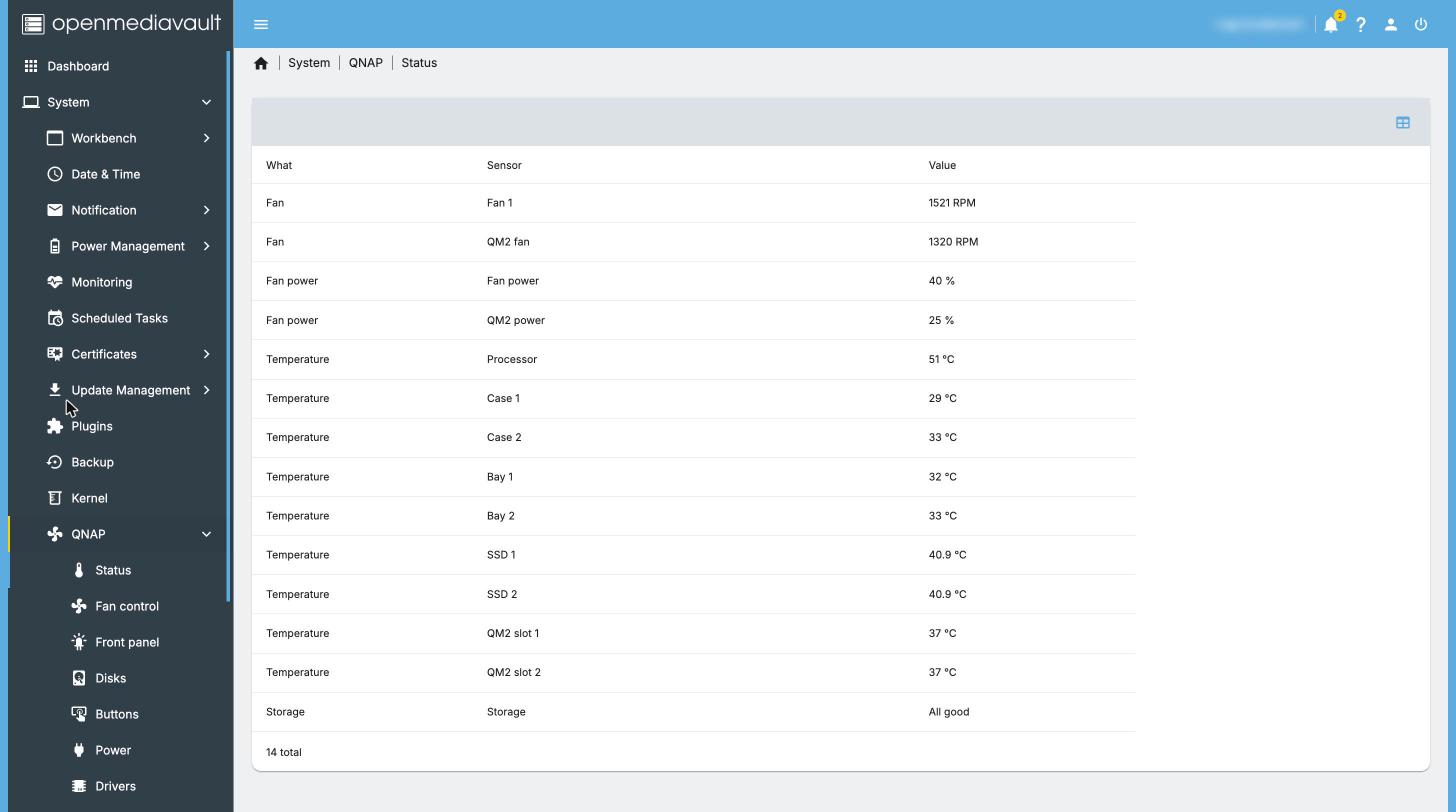 The Status page